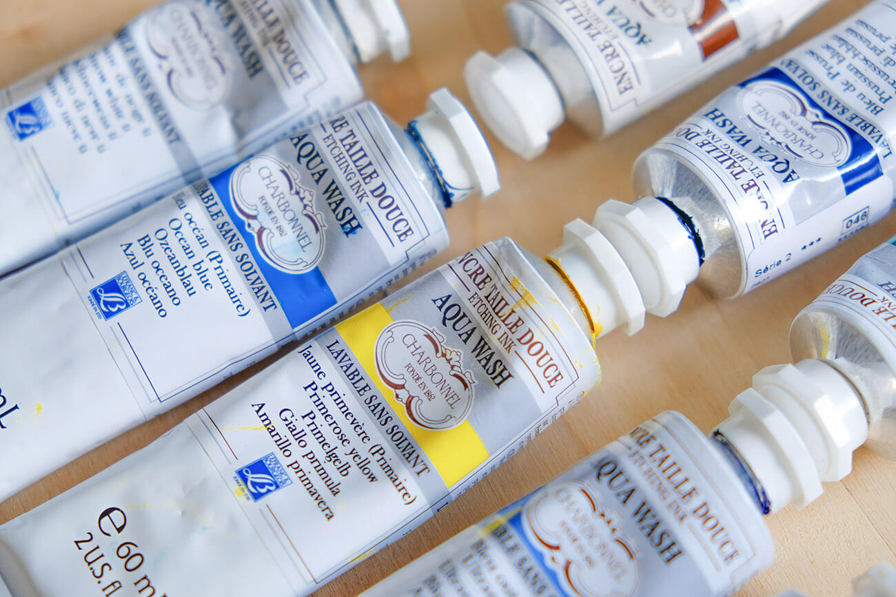 Les encres Aquawash de Charbonnel.