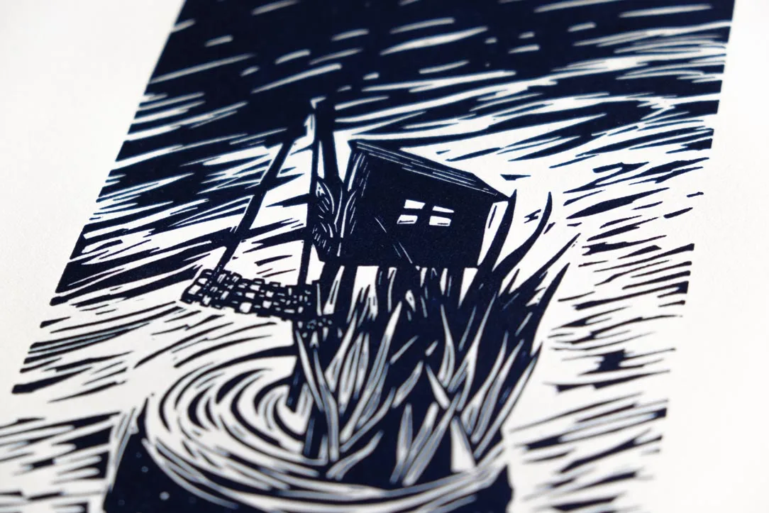 linogravure pecherie dans l ocean linogravure pecherie dans l ocean